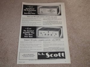 Scott Ad, 1956, 311 Tuner, 99-B Amp, Specs, Articles