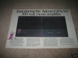 Adcom Vintage Ad from 1992 GFA-565 mono 4 pages
