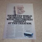 Sony CDP-101 Cd Ad, 1983, 1st one ever! Article, Mint