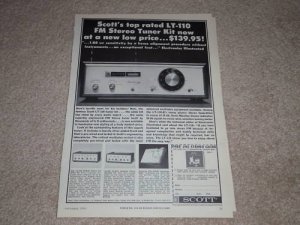 Scott LT-110 Tube Tuner Ad, 1964, Specs,Article, lk-72b