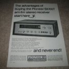 Pioneer SX-700t Vintage Receiver Ad from 1968,specs!