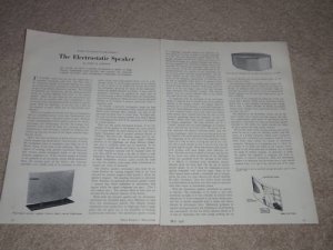 High Fidelity Article,1956,Electrostatic Speakers,4 pgs