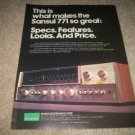 Sansui 771 Receiver Ad from 1974,color,perfect!