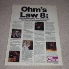 Ohm C2 Speaker Ad,Ohm E, H, L in ad also, Ohm's Law 8
