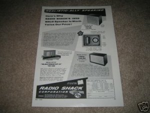 Radio Shack Realistic Speaker Ad from 1958