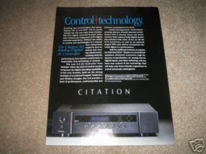 Citation 5.0 AV Control Amp Ad from 1998 mint!