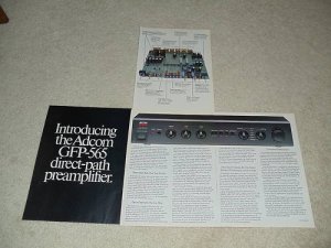 Adcom GFP-565 Preamp 6 pg Brochure, Specs, Info,Article
