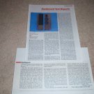 A/D/S L1290 Speaker Review,1984,2 pgs, Full Test, RARE!