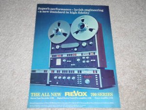 Revox A700 Open Reel,A720 Pre,A722 Amp Ad 1974, Nice!