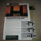 Carver Cinema System Speakers Ad from 1998 11"x13"