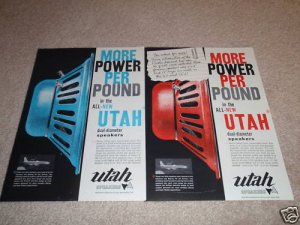 Utah D8LA,D12LA Raw Speaker Ads from 1959! very rare!