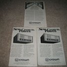CROWN 3 ads,Amps,SA2,Power Line One from 1980