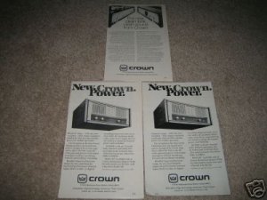 CROWN 3 ads,Amps,SA2,Power Line One from 1980