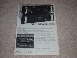 Classe DR-7 Preamp Ad, 1987, Article, Features, Rare Ad