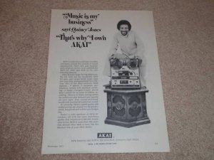 Akai GX 365D Open Reel Ad, 1971, Quincy Jones in Ad
