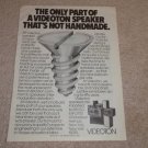 Videotron Speakers,European Speaker Ad,1978,Entire Line