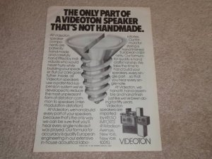 Videotron Speakers,European Speaker Ad,1978,Entire Line
