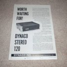 Dynaco Stereo 120 Amplifier Ad, 1966, Article, Specs