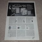Wharfedale w90 Speaker Ad, 1963,specs,huge article,RARE