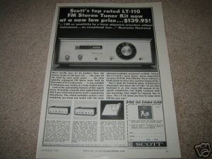 Scott LT-110 Tube Tuner Ad from 1964 LK-72B,LK-48B