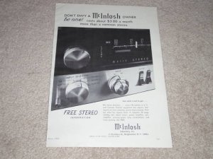 McIntosh MX110 Receiver Ad, 1966, Rare Ad!