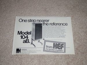 KEF 104aB Speaker Ad, 1977, Article, 6"x9"