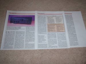 Onkyo Integra A-8067 Amplifier Review, 3 pgs, 1985
