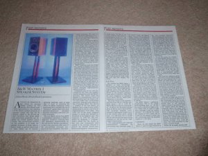 B&W Matrix 1 Speaker Review, 1986, 2 pgs, High-End!