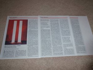 Acoustat One+One Speaker Review, 1986,3 pgs, Full Test
