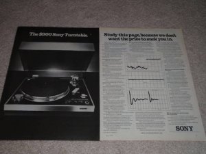 Sony PS-8750 Turntable Ad,2 pgs, 1977, High-End!Article