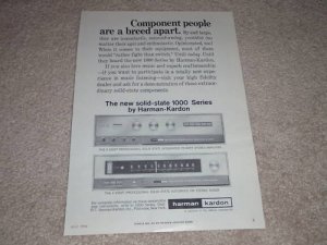 Harman Kardon Ad, 1964, A-1000t Amp,F-1000t Tuner,NICE!