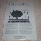 Luxman PD-277 Turntable Ad, 1975, Article, Rare Ad