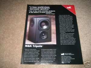 M&K Tripole Speakers Ad from 1997 11"x13"