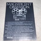 Teac X-1000R Open Reel Ad,Specs,Awesome Ad! Japan Tech