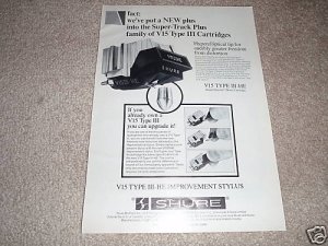 Shure V15 Type III Cartridge Ad from 1979