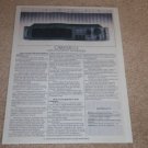 Carver C-1 Preamp Spec Sheet,1 pg,Specs,Info,1987