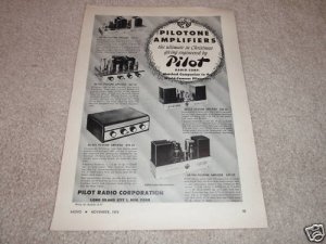 Pilot AA-904,AA-410,AA-903,AA-902,AA-420 TUBE Ad, 1954!