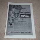 Revox Open Reel Ad, 1st one! 1957, Tube driven, Specs