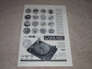 Garrard RC88 Triumph II Turntable Ad,1957,Article,NICE!