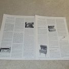 Marantz Power Amplifier Review, 1956, Specs, 2 pgs,RARE