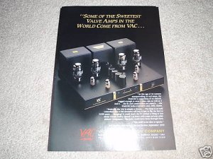 VAC TUBE Amp PA80/80 Ad from 1996,BEAUTIFUL!