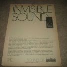 ADS Speaker AD from 1974,BRAUN invisible sound