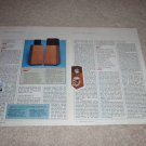 Ohm Walsh 4 Speaker Review, 1984, 2 pgs, RARE Review!