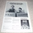 Dokorder7100 Open Reel Ad from 1975