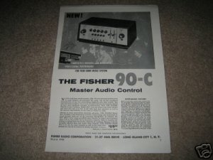The Fisher 90-C Audio Control Amp Ad from 1958