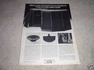Altec Dynamic Force Speaker Ad from 1970,873a,875a