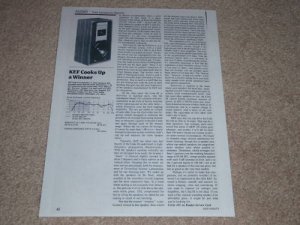 KEF Coda III Speaker Review, 1983, 1 page, Rare Review!