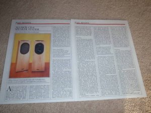 Allison CD 8 Speaker Review, 2 pgs, 1985, Full Test!