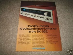 Pioneer SX-525 Receiver Ad from 1975
