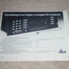 DBX 20/20 Eqalizer/Analyzer Ad,1981, 6"x9", Rare!
